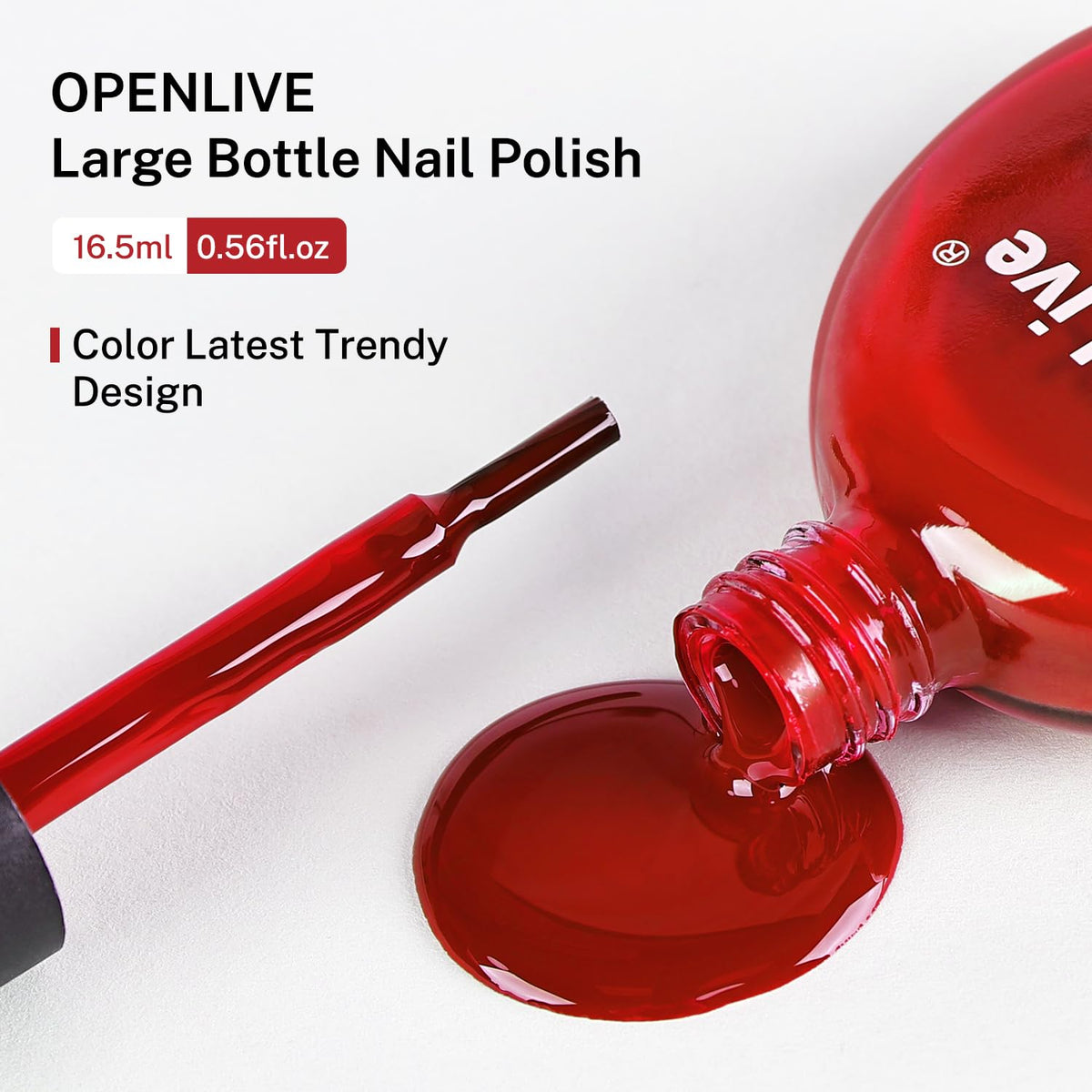 OpenLive Red Nail Polish with nail art tools