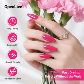 OpenLive Rose Pink Nail Polish in a stylish setting