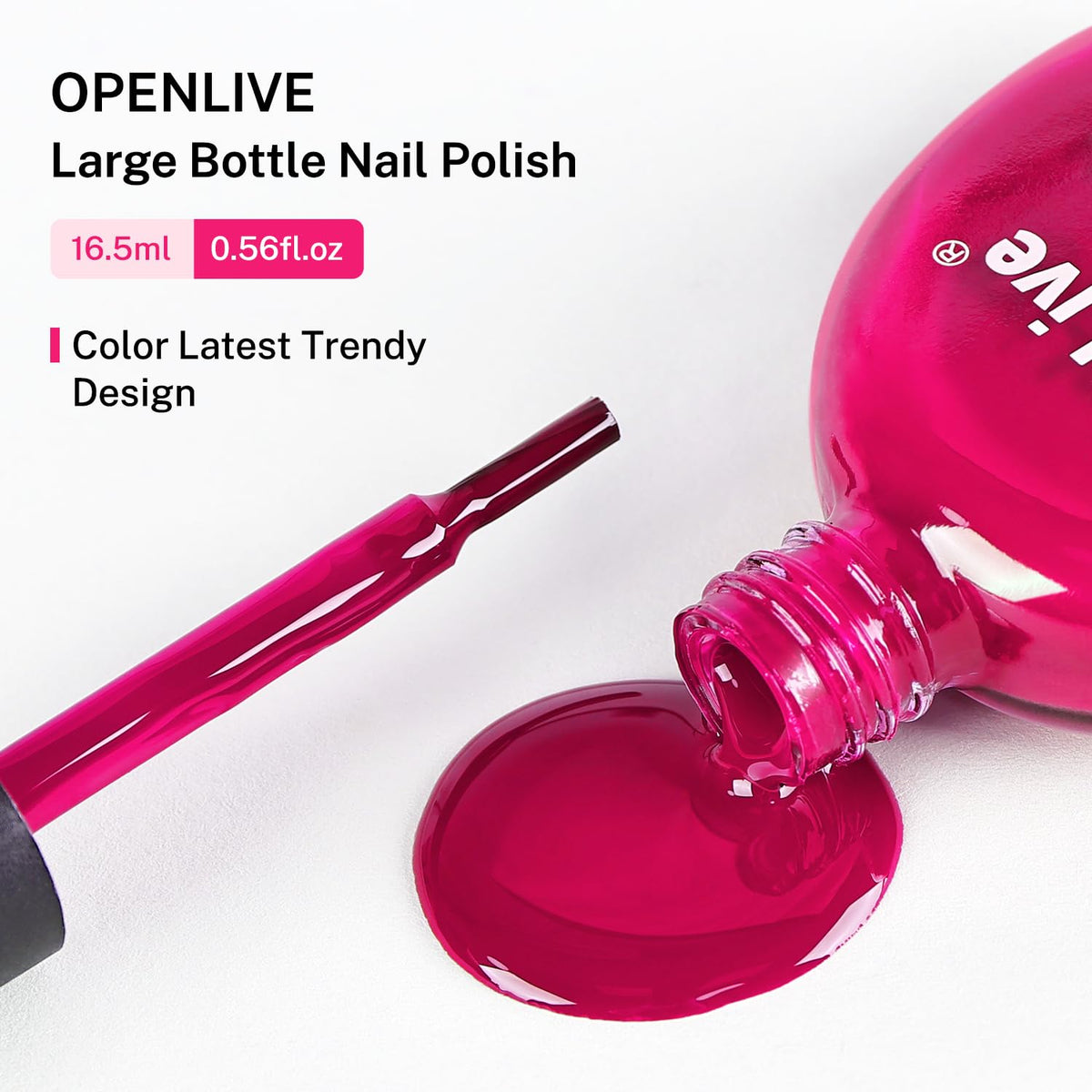 OpenLive Rose Pink Nail Polish packaging display