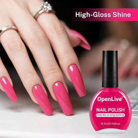 OpenLive Rose Pink Nail Polish with nail art tools