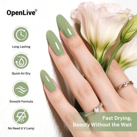OpenLive sage green nail polish packaging