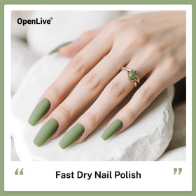 OpenLive sage green nail polish with brush applicator