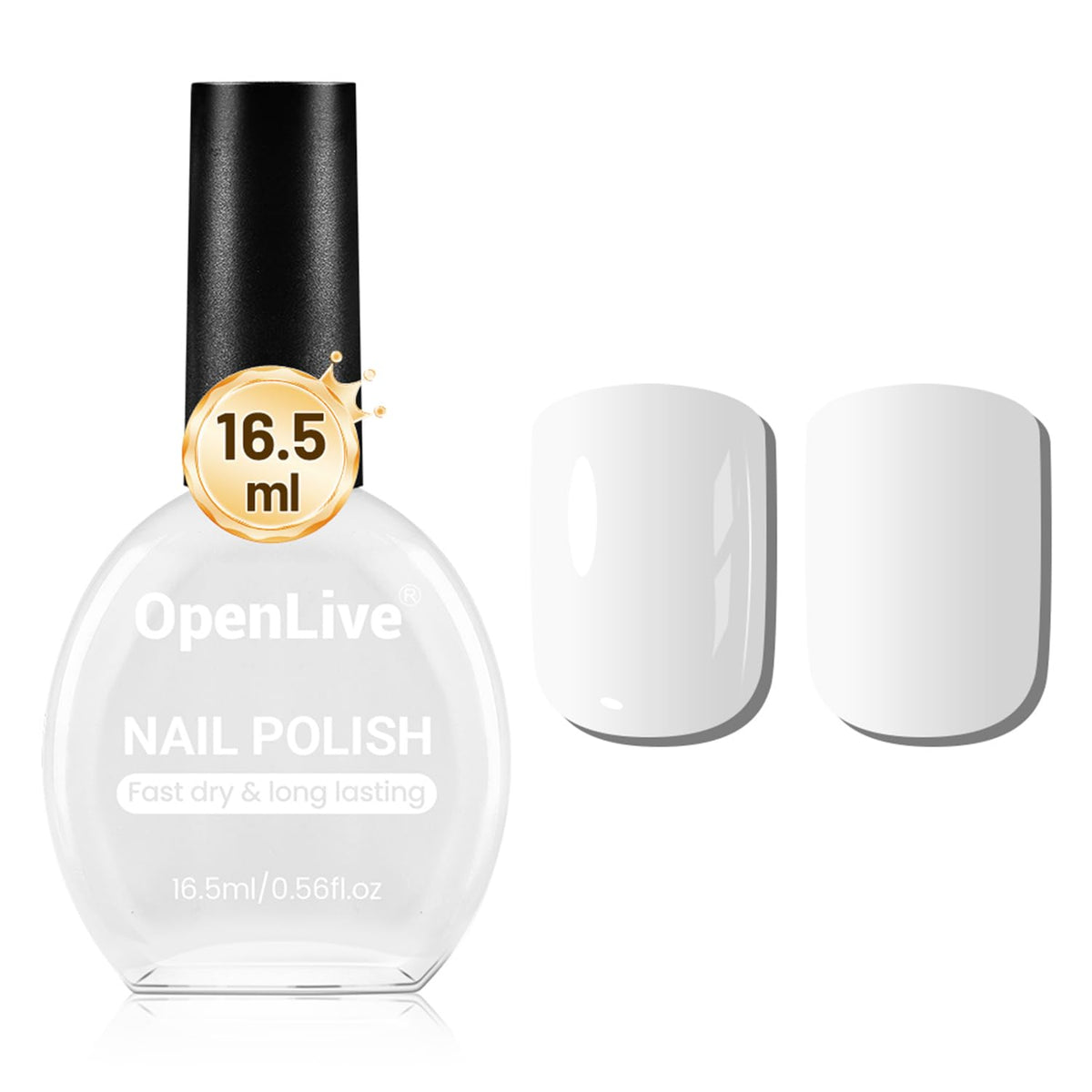 OpenLive White Nail Polish 16.5ml bottle front view