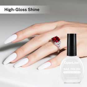 OpenLive White Nail Polish applied on nails