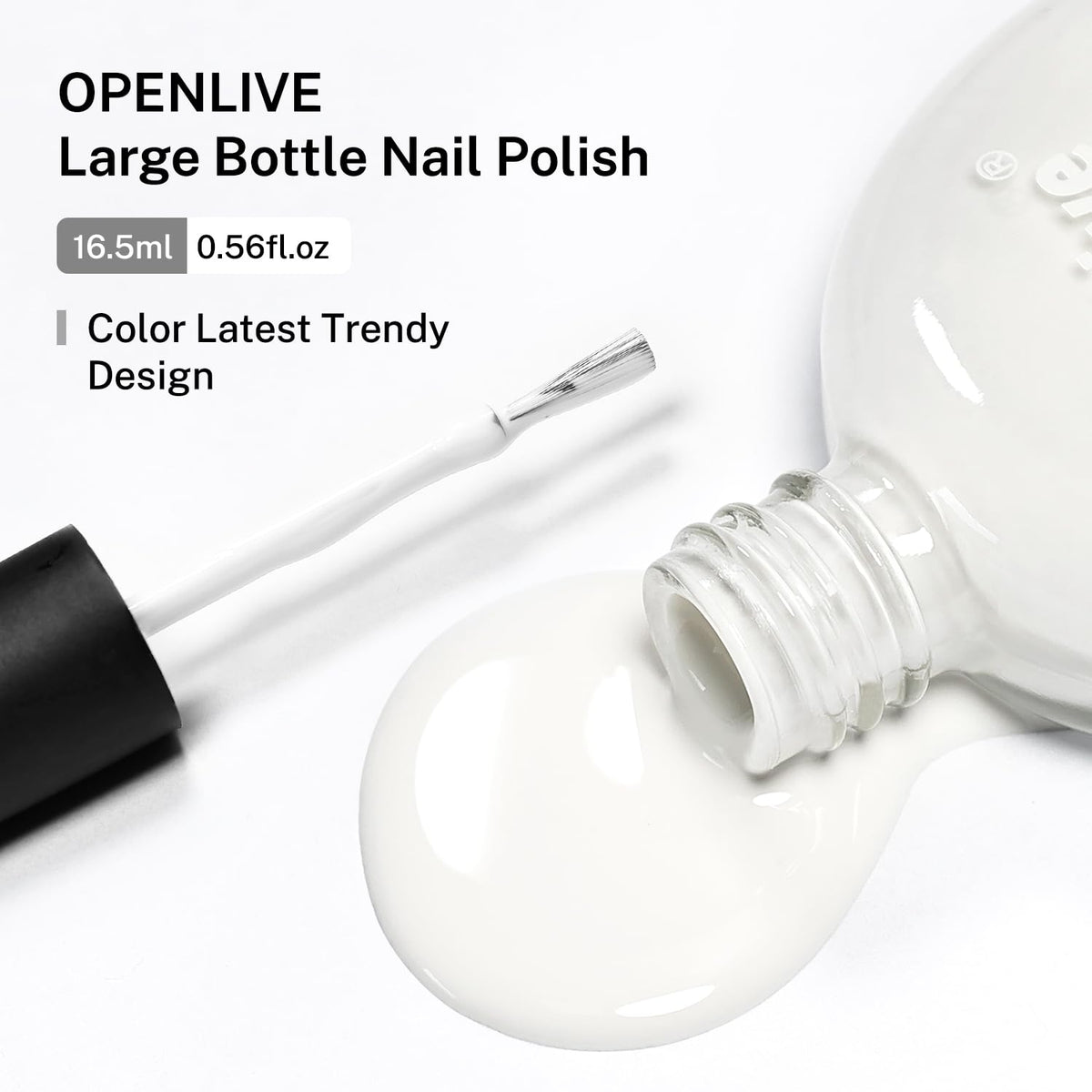 OpenLive White Nail Polish in a beauty setup