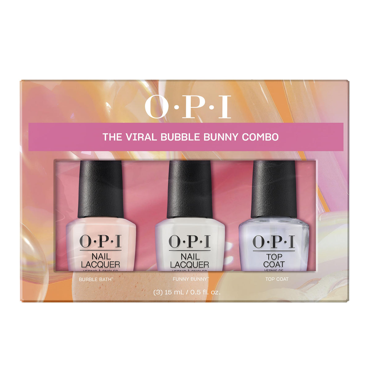 OPI Bubble Bunny Trio Pack with Bubble Bath, Funny Bunny, and Top Coat