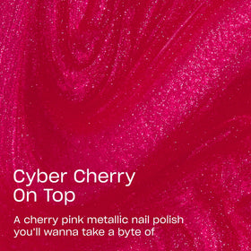 OPI Cyber Cherry on Top nail polish bottle side view