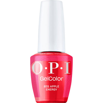 OPI GelColor Big Apple Energy bright scarlet red nail polish front view
