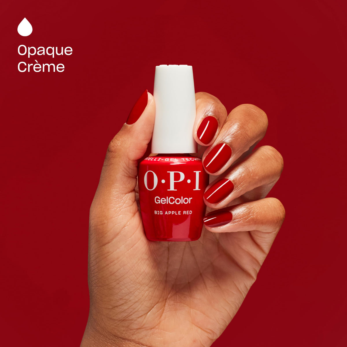 OPI GelColor Big Apple Red nail polish with OPI Star Light LED lamp