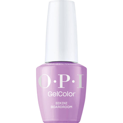 OPI GelColor Bikini Boardroom soft purple pearl gel polish front view
