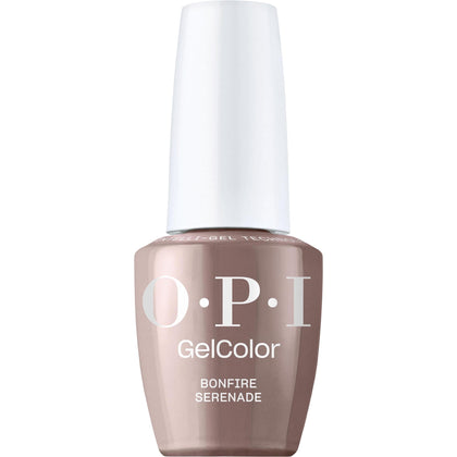 OPI GelColor Bonfire Serenade dark brown gel nail polish front view