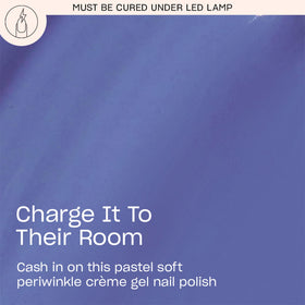 OPI GelColor Charge It to Their Room bottle with soft pastel purple polish
