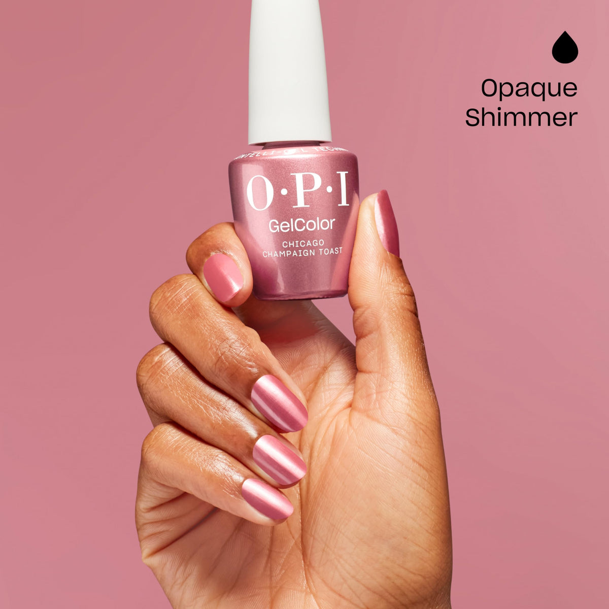 OPI GelColor Chicago Champagne Toast application on nails