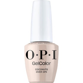 OPI GelColor Coconuts Over OPI sandy nude gel nail polish front view