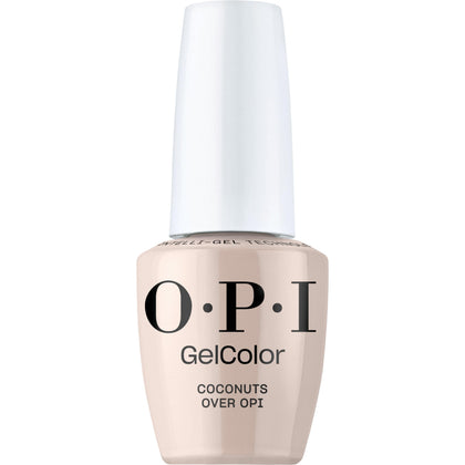 OPI GelColor Coconuts Over OPI sandy nude gel nail polish front view
