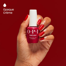 OPI GelColor Color So Hot it Berns gel polish with nail art