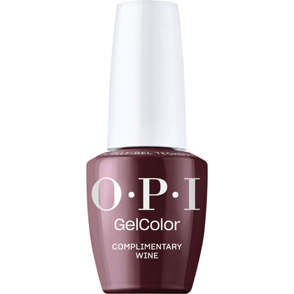 OPI GelColor Complimentary Wine dark burgundy gel nail polish front view