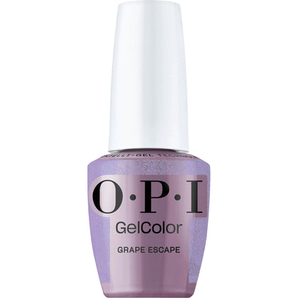 OPI GelColor Grape Escape front view with lavender shimmer