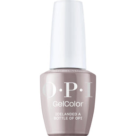 OPI GelColor Icelanded a Bottle of OPI dark taupe beige gel polish front view