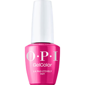 OPI GelColor La Paz-itively Hot front view with vibrant pink colour
