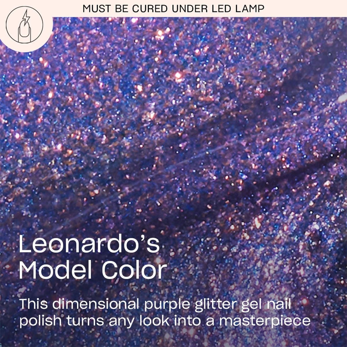 OPI GelColor Leonardo’s Model Colour dark purple shimmer nail polish bottle with cap