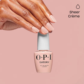 OPI GelColor Let Me Bayou a Drink nail polish in application process