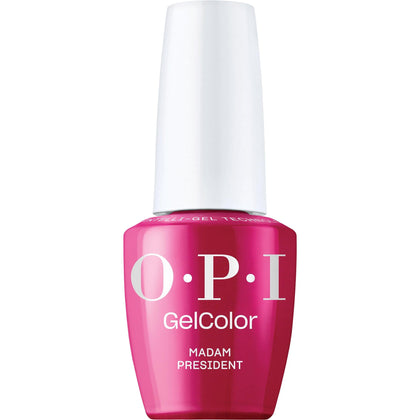 OPI GelColor Madam President dark red gel nail polish front view