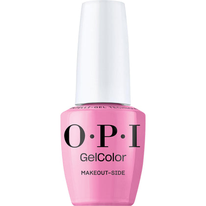 OPI GelColor Makeout-side bright pink gel nail polish front view