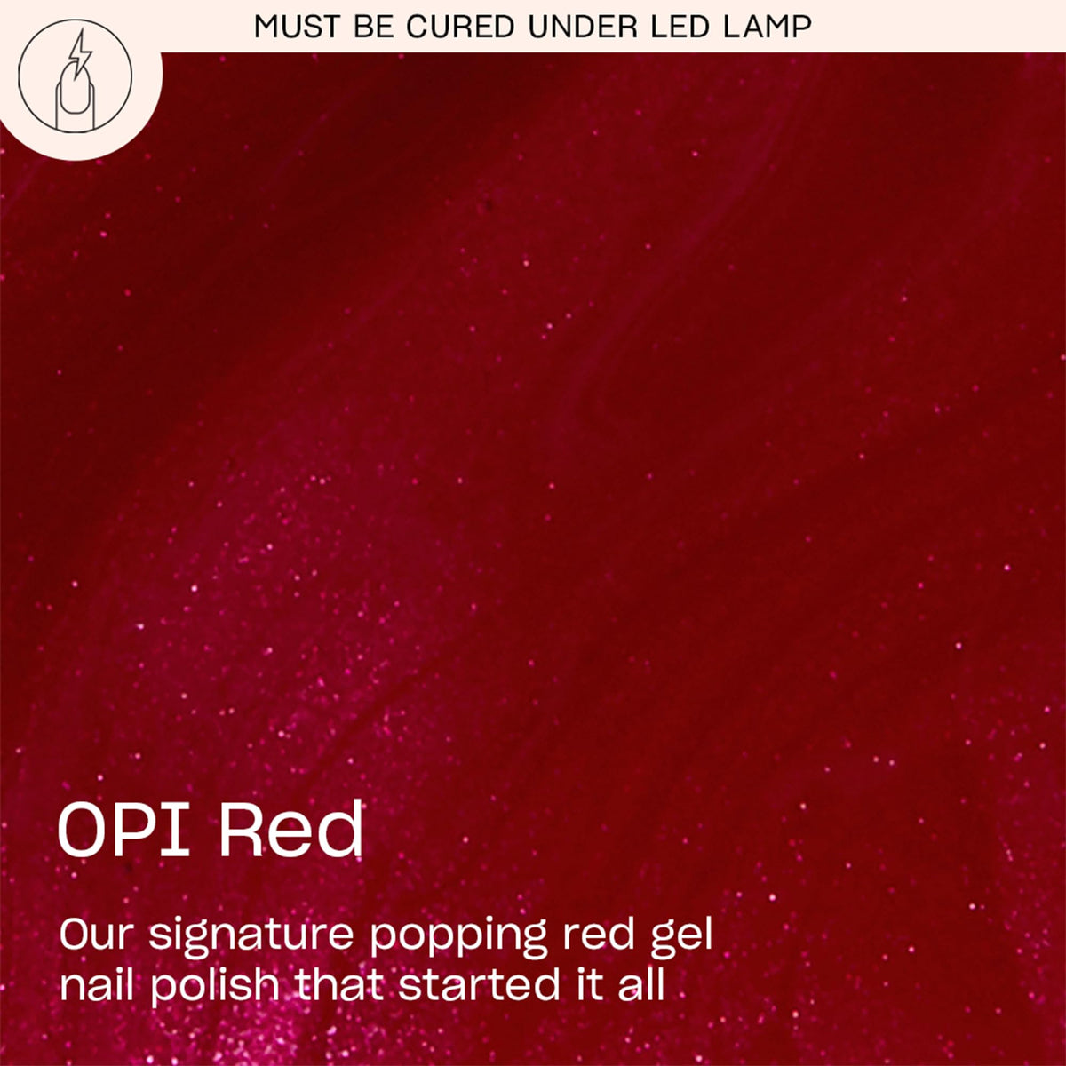 OPI GelColor OPI Red nail polish with brush close-up