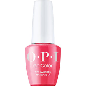 OPI GelColor Strawberry Margarita bright pink nail polish front view