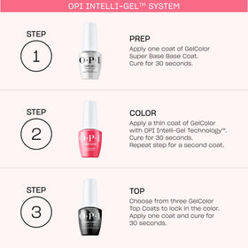 OPI GelColor Super Gloss No Wipe Top Coat with nail art tools