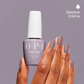 OPI GelColor Taupe-less Beach on nails showcasing glossy finish