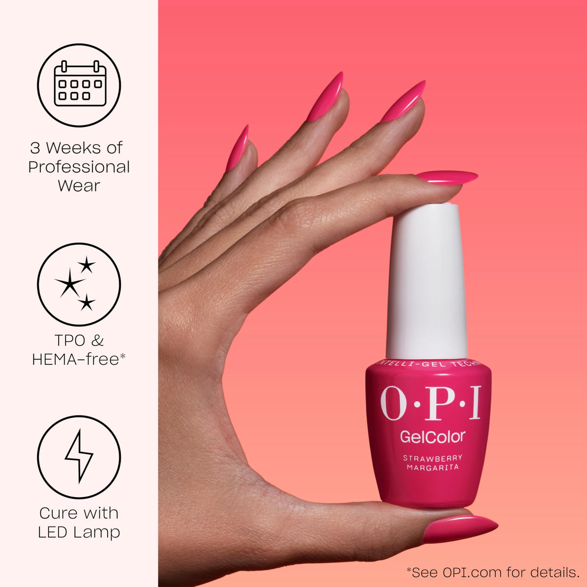 OPI GelColor The Thrill Of Brazil nail polish application on nails