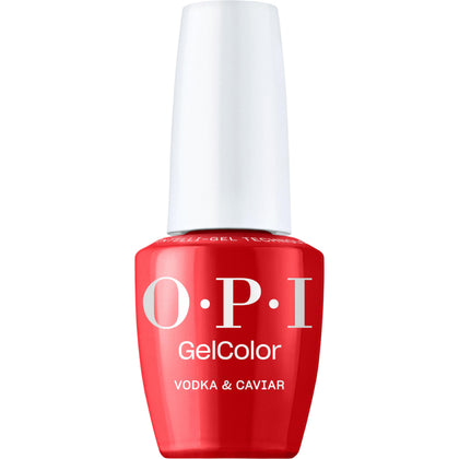 OPI GelColor Vodka & Caviar bright red gel nail polish front view