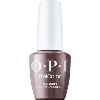OPI GelColor You Don't Know Jacques! dark taupe brown nail polish front view