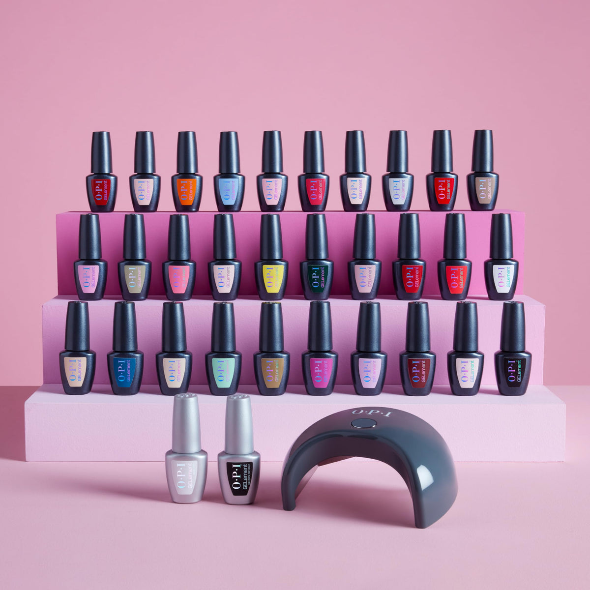 OPI GELement collection display with Shake Your Blue-ty