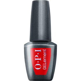 OPI GELement Glossy Goddess bright red gel nail polish front view