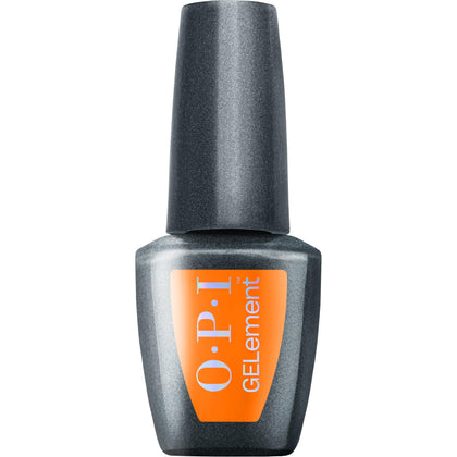 OPI GELement Peel Good Factor gel nail polish front view, bright orange