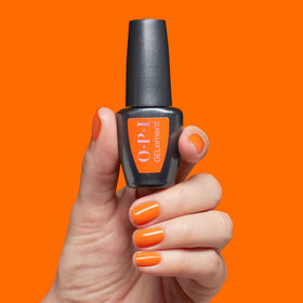 OPI GELement Peel Good Factor gel polish on a manicure table