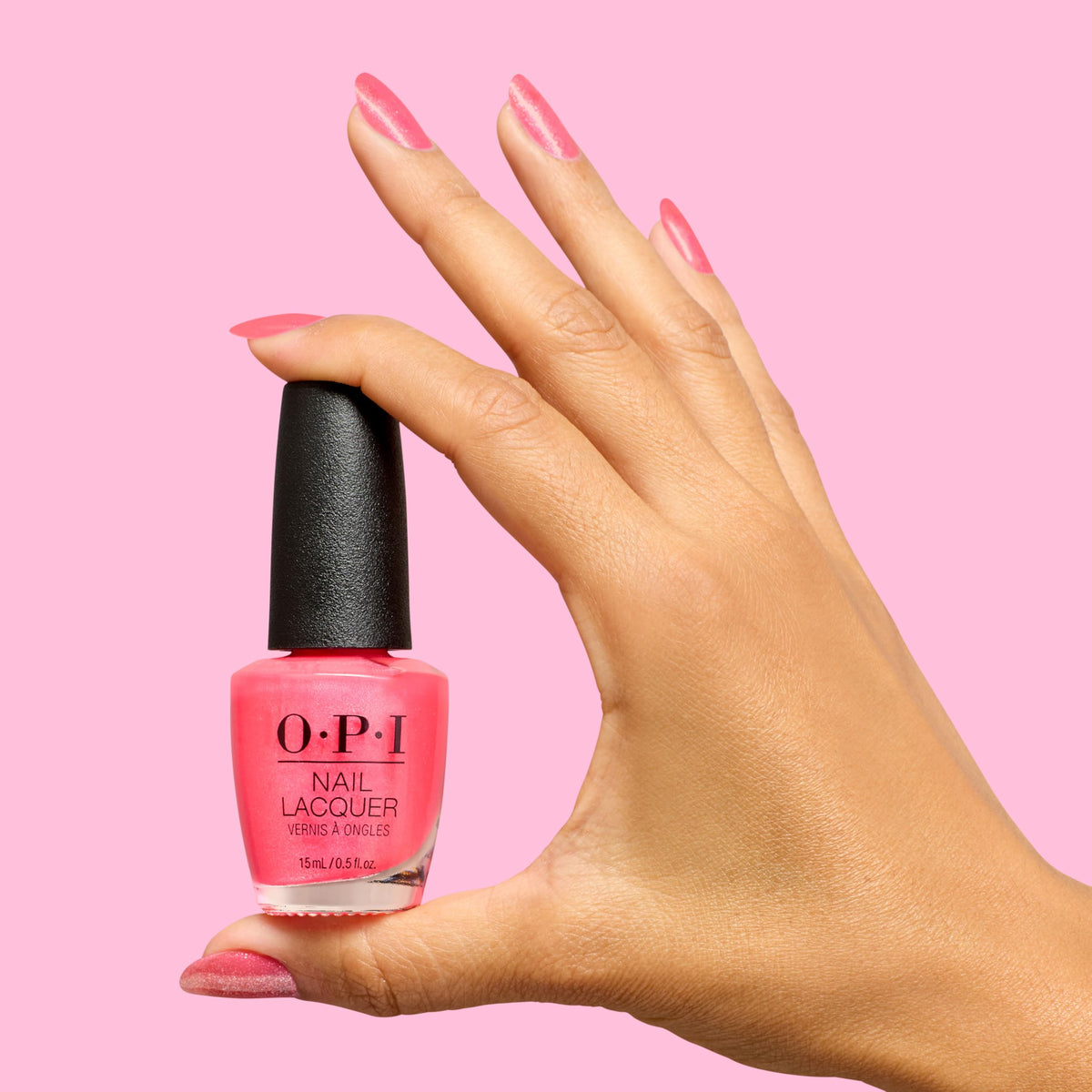 OPI If U Like Pinka Coladas nail polish application on nails