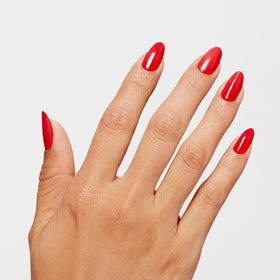 OPI Infinite Shine Cajun Shrimp nail polish bottle side view