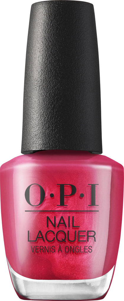 OPI Nail Lacquer 15 Minutes of Flame bright pink shimmer front view