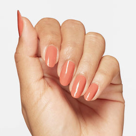 OPI Nail Lacquer Apricot AF on nails showcasing bright colour