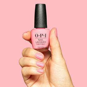 OPI Nail Lacquer Bathtime Bubbly in a beauty setup