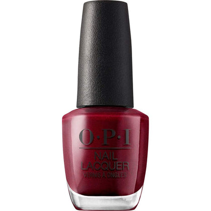 OPI Nail Lacquer Bogotá Blackberry dark red nail polish front view