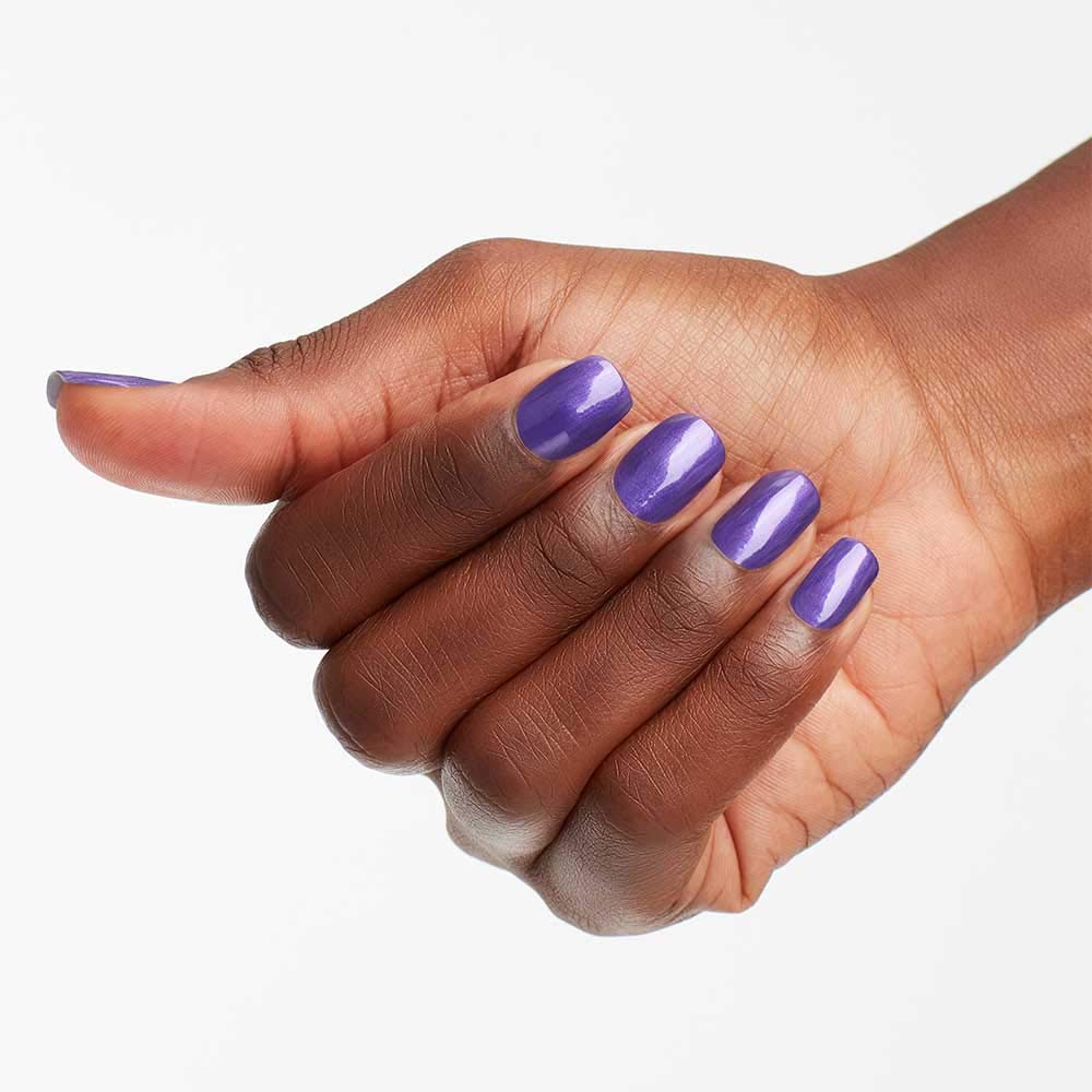 OPI Nail Lacquer bottle with dark purple shimmer