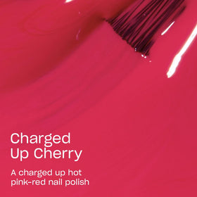 OPI Nail Lacquer Charged Up Cherry brush close-up