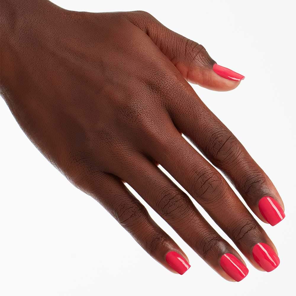 OPI Nail Lacquer Charged Up Cherry packaging with colour display