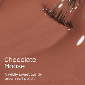 OPI Nail Lacquer Chocolate Moose bottle with pro-wide brush