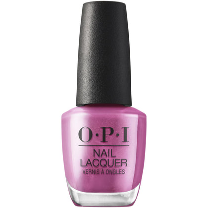 OPI Nail Lacquer CosMIC Drop dark pink metallic nail polish front view
